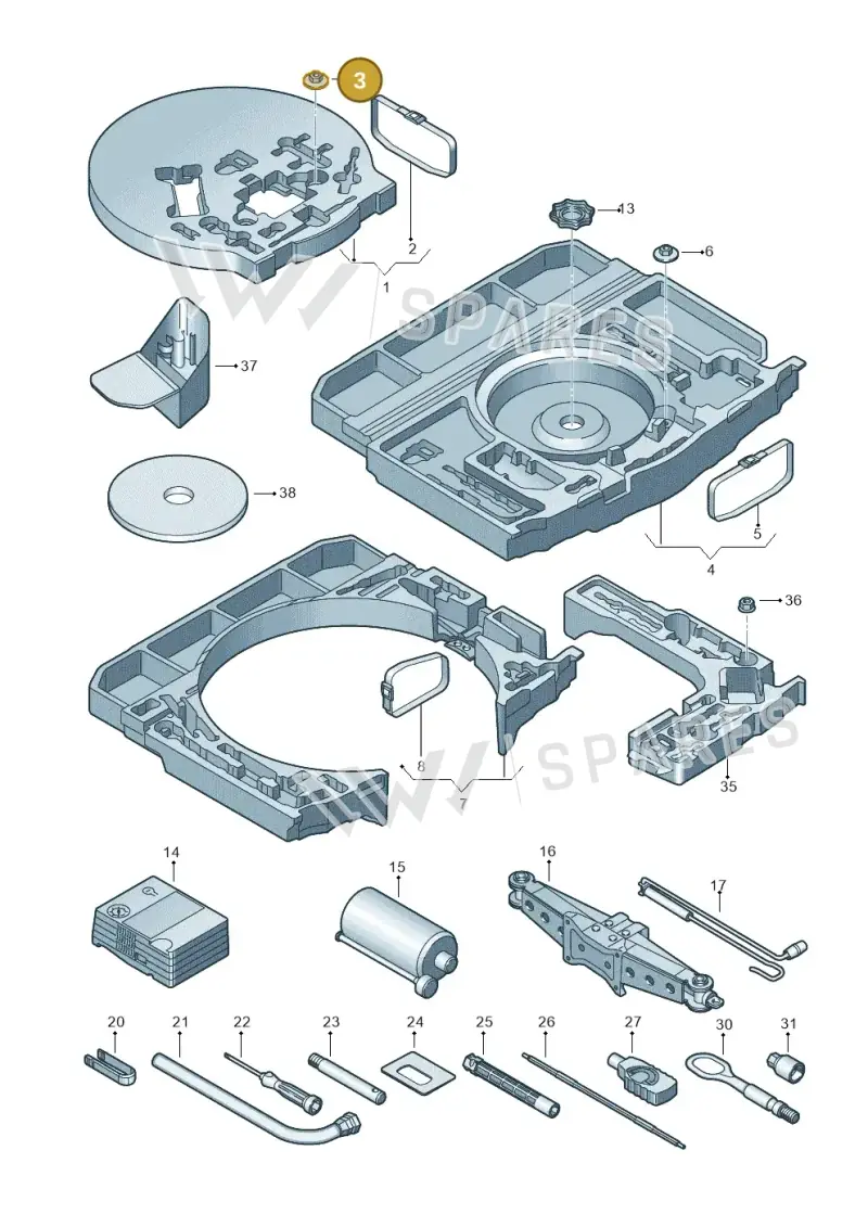 N90482701 — Audi Q3 quattro (2018-2019) diagram 597011010, position 3