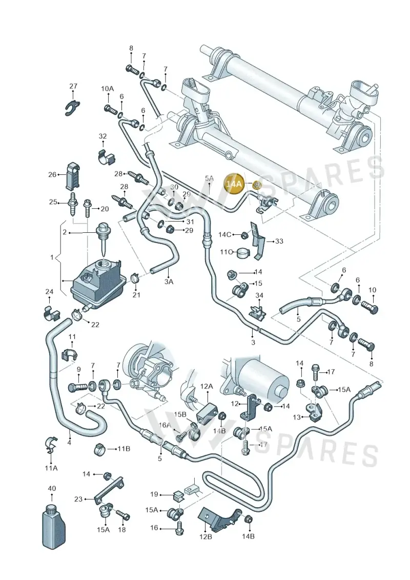 N90486202 — Audi A3/S3/QUATTRO (2000-2003) diagram 203422450, position 14A