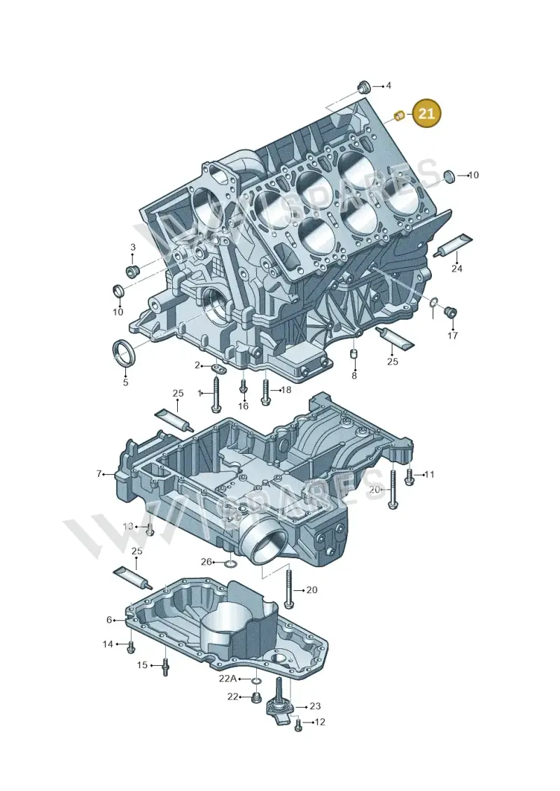N90502601 — Audi A8L qu. 3.0 TDI (2013-2018) diagram 696103220, position 21