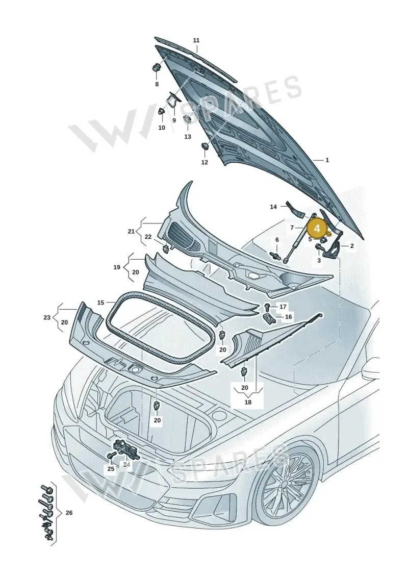 N90511508 — Audi RS e-tron GT (2020-2020) diagram 4j1823000, position 4
