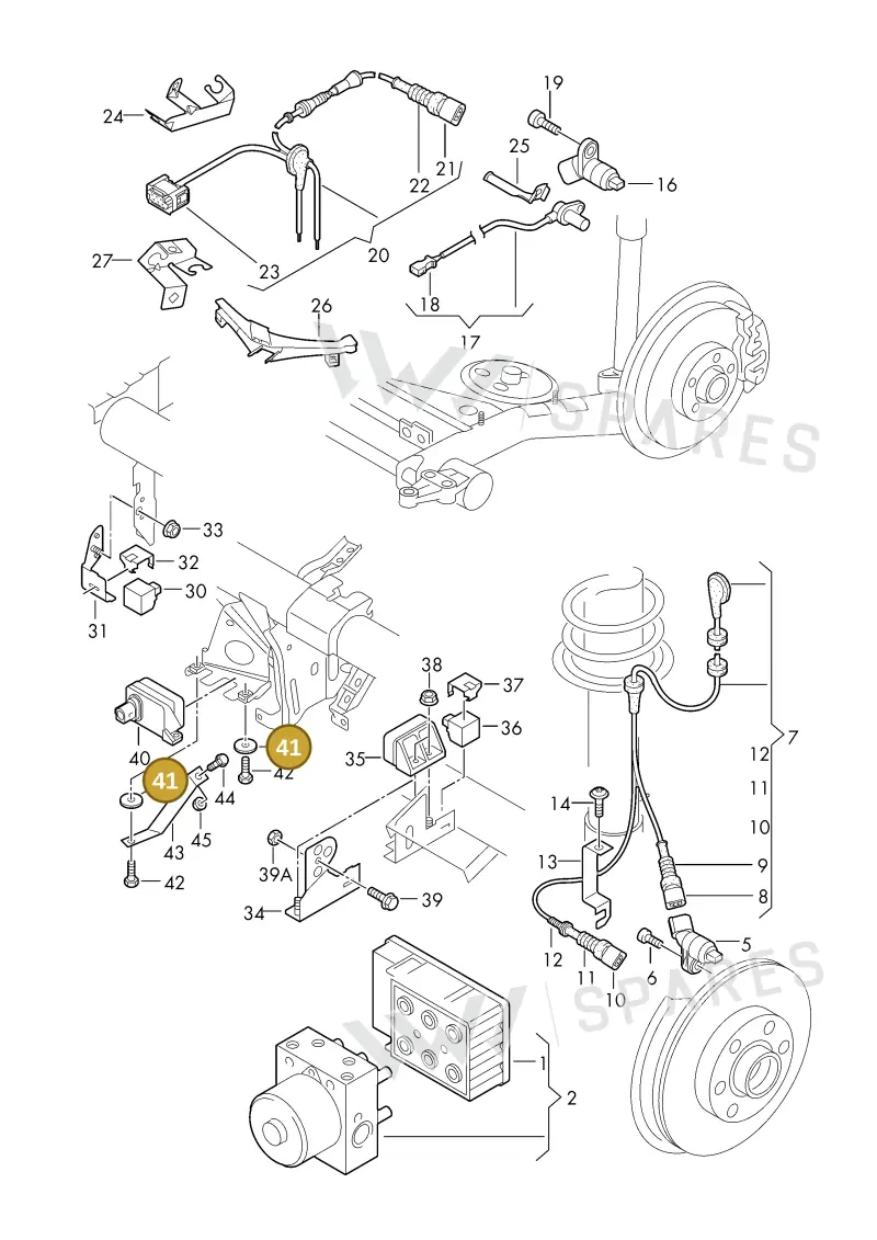 N90543602 — Audi TT Coupe/Roadster (1999-2002) diagram 229927000, position 41