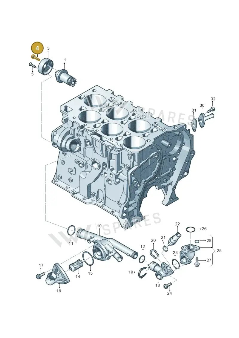 N90544203 — Audi Q7 qu. 3.0 TDI (2009-2015) diagram 460121110, position 4