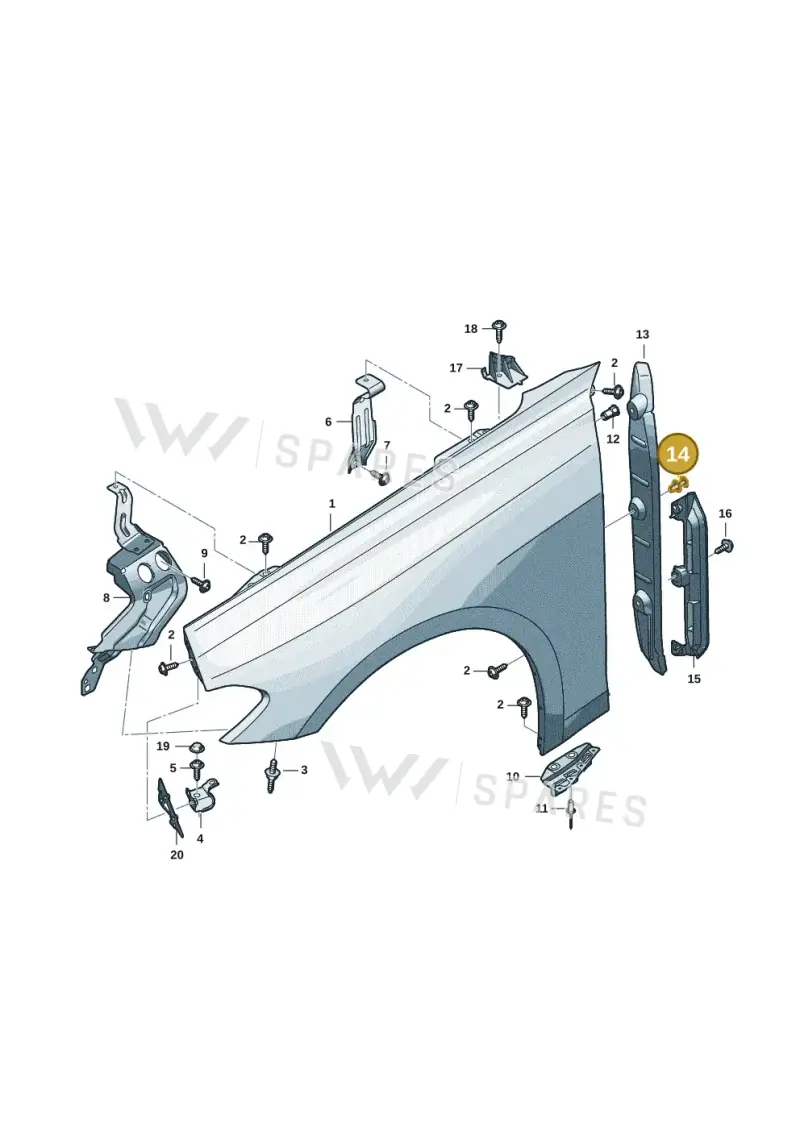 N90558401 — Audi A5 Limo 2.0 (2024-) diagram 8wk821000, position 14