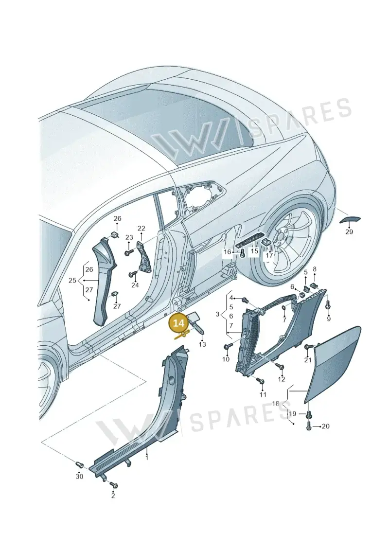 N90576301 — Audi R8 Spyder (2015-2024) diagram 872853200, position 14
