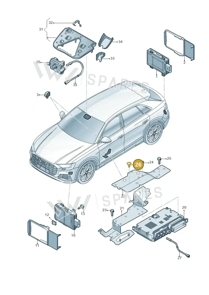 N90584102 — Audi Q8 Quattro 3,0 (2018-) diagram 429907350, position 26