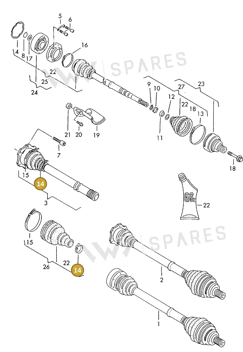 N90598701 — Audi Coupe/3 (1994-1995) diagram 114407200, position 14