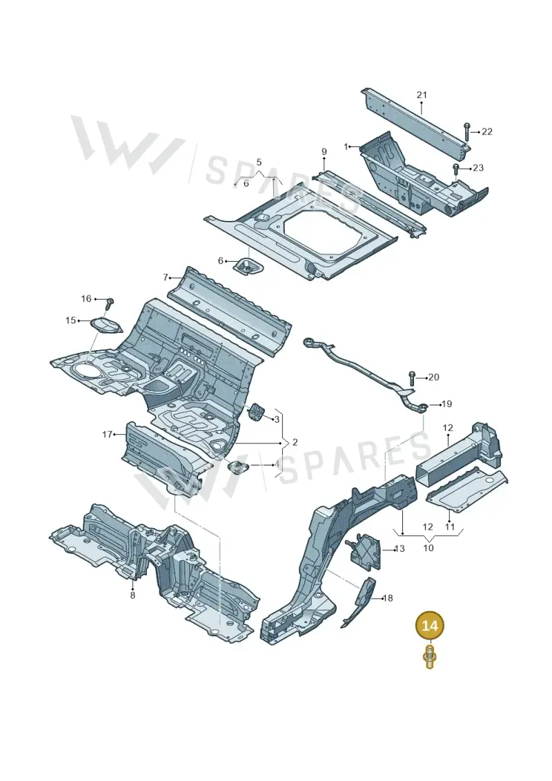 N90619802 — Audi A8L (2017-2022) diagram 838803260, position 14