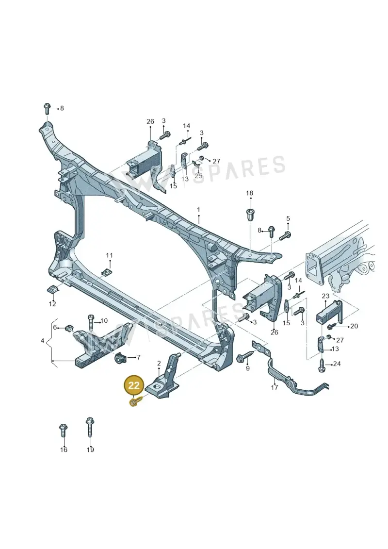 N90629803 — Audi RS6 Avant (2013-2018) diagram 758805000, position 22