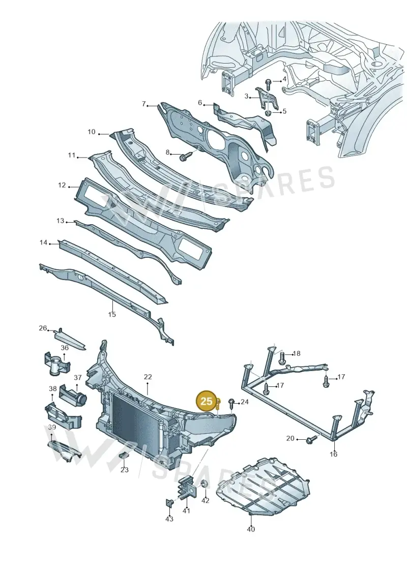 N90630903 — Audi TTS Coupe 2.0 (2010-2014) diagram 609805000, position 25