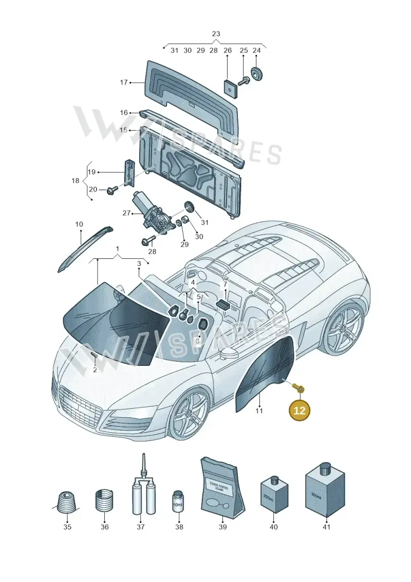 N90630903 — Audi R8 qu. 5.2 (2012-2015) diagram 618845100, position 12
