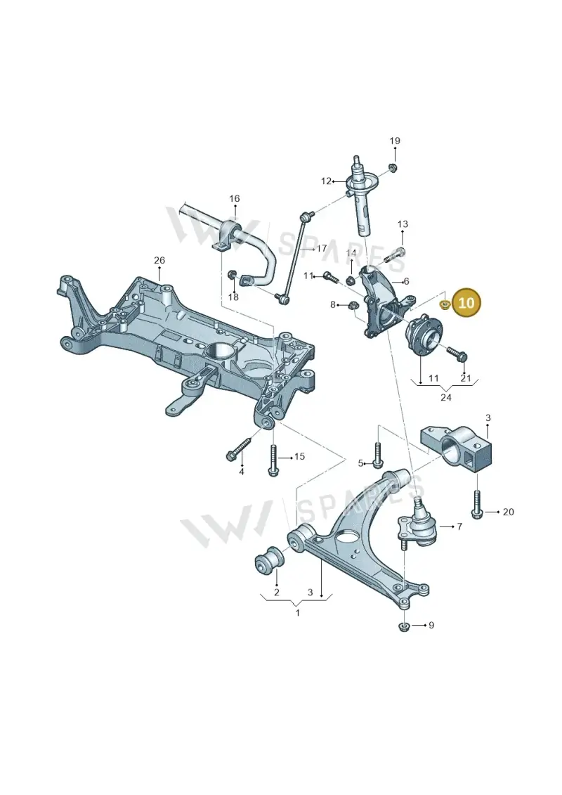 N90635001 — Audi Q3 1.4 (2012-2016) diagram 460407000, position 10