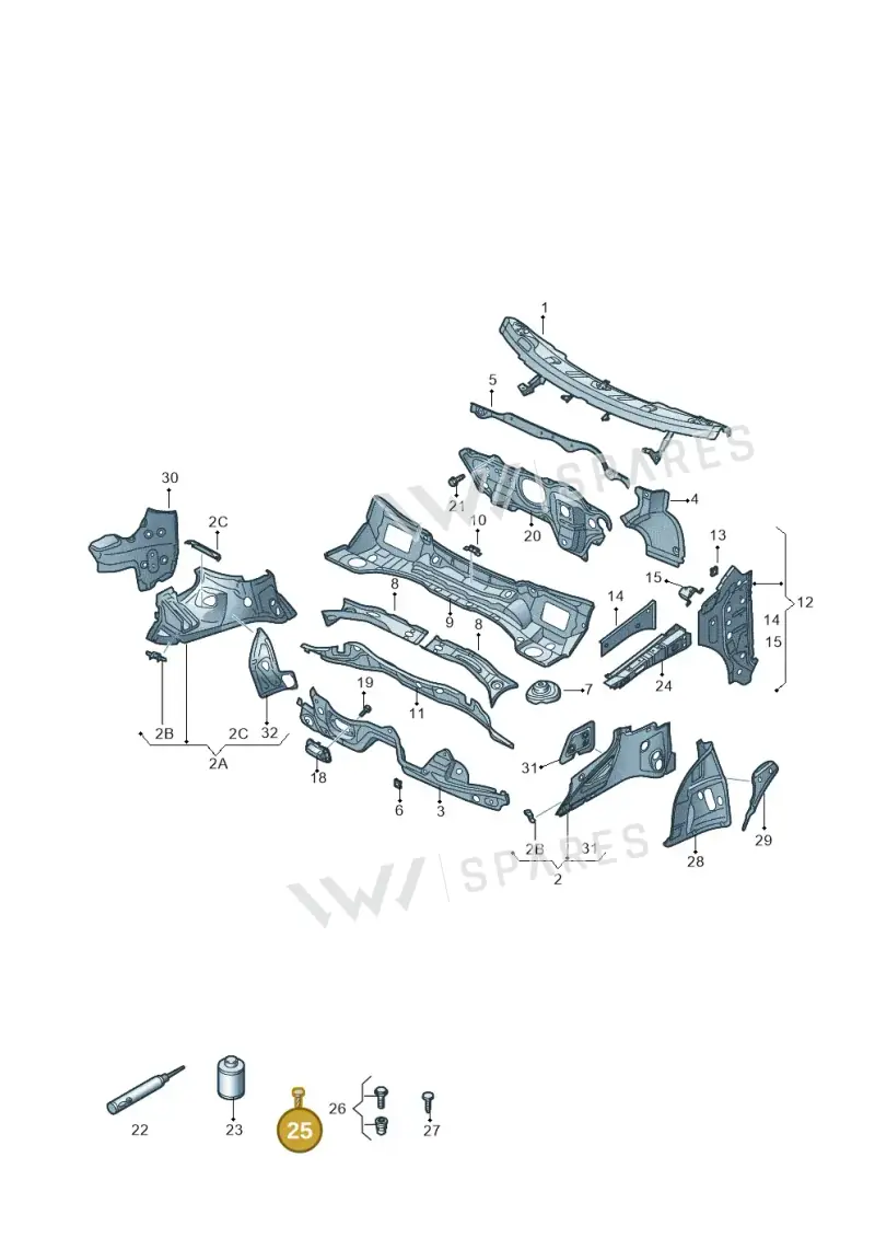 N90654704 — Audi Q3 1.4 (2016-) diagram 728803100, position 25