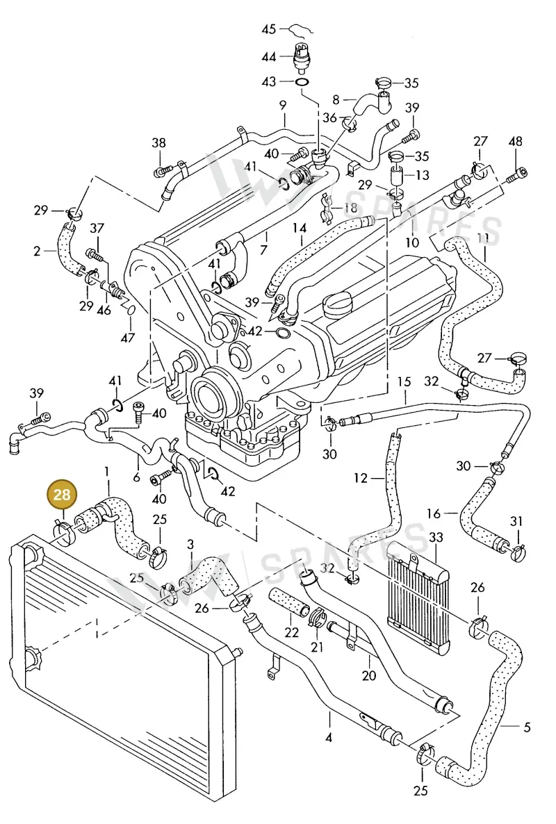 N90655901 — Audi A8 quattro (1999-2002) diagram 257121630, position 28