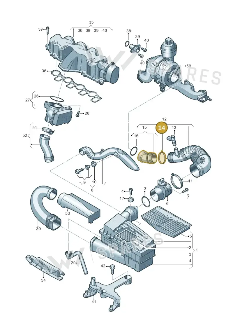 N90656101 — Audi Q3 2.0 TDI (2014-2019) diagram 728129400, position 14