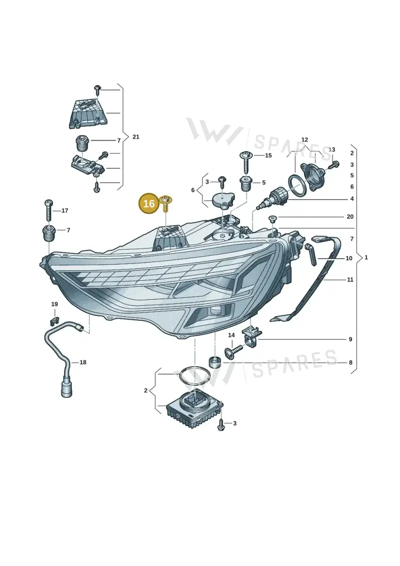 N90684704 — Audi A3 Sportback (2019-2021) diagram 596941055, position 16