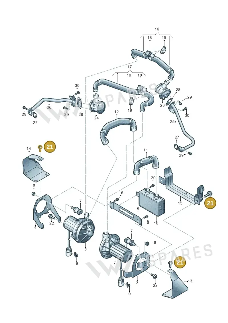 N90684707 — Audi A8L qu. 3.0 TDI (2013-2018) diagram 696131350, position 21