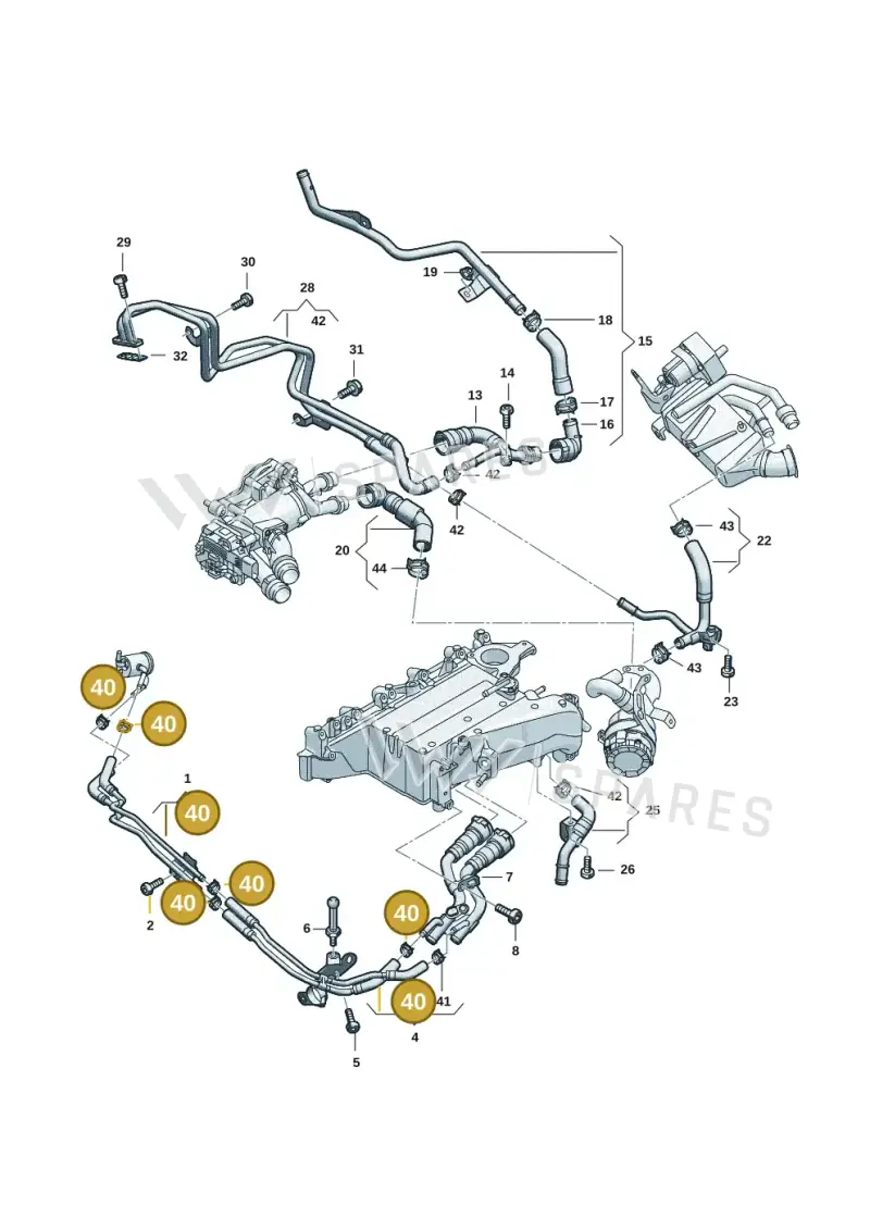 N90686701 — Audi A5 Limo 2.0 (2024-) diagram 05l121005, position 40
