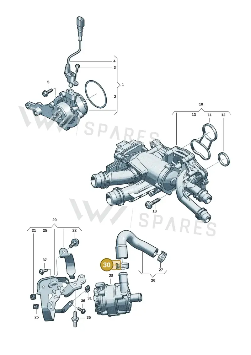 N90687001 — Audi A5 Limo 2.0 (2024-) diagram 05l121000, position 30