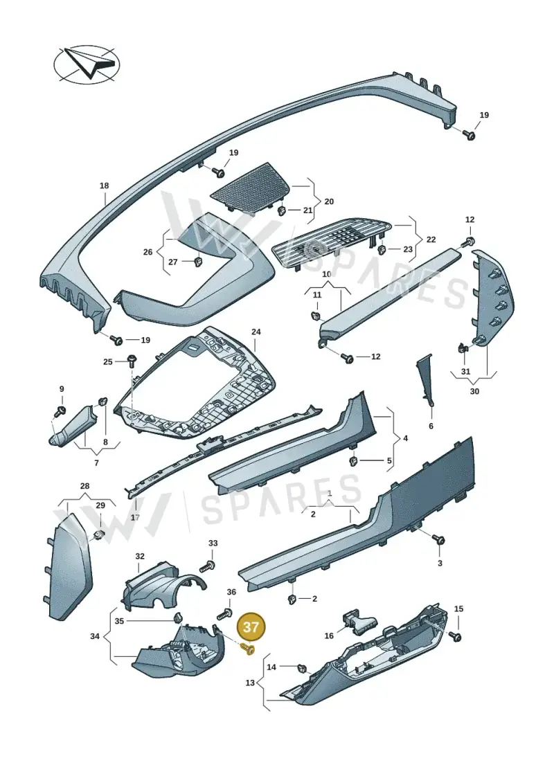 N90698606 — Audi Q6 e-tron (2023-) diagram f5s857150, position 37