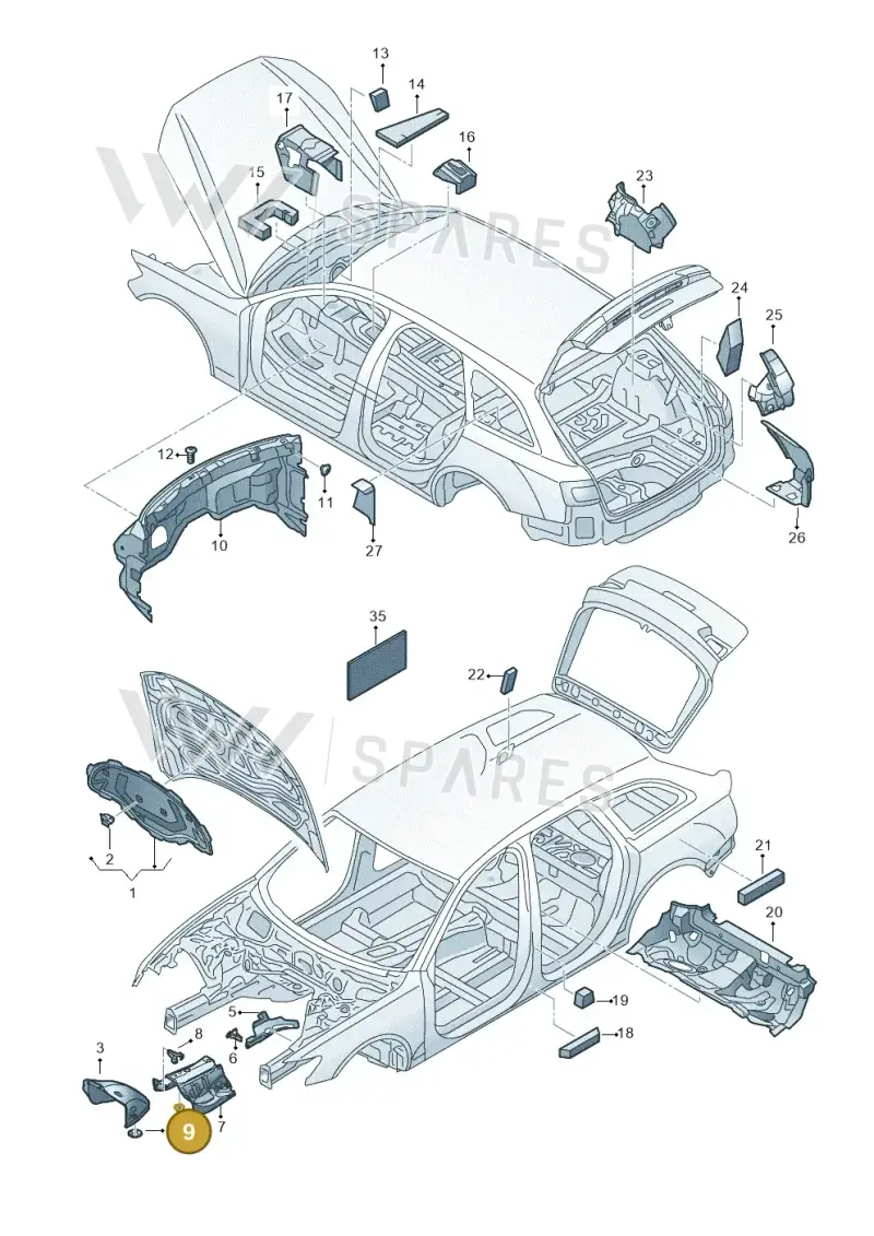 N90708802 — Audi A6 qu. 3.0 tdi (2014-2018) diagram 717863210, position 9