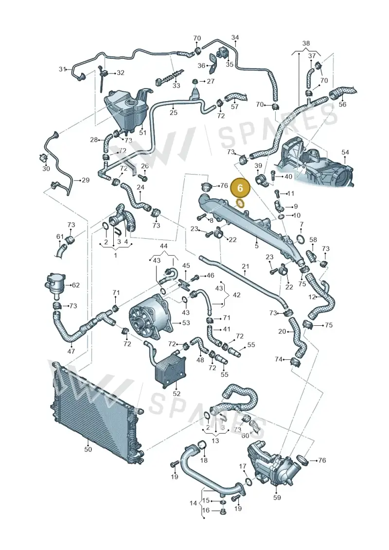 N90713203 — Audi RS4 Av. qu. 4.2 (2012-2015) diagram 695121300, position 6