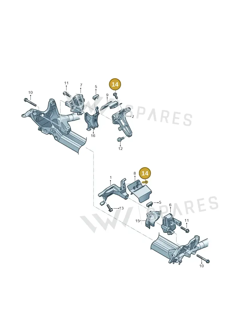 N90724602 — Audi A6 Av. qu. 3.0 (2012-2018) diagram 696199070, position 14