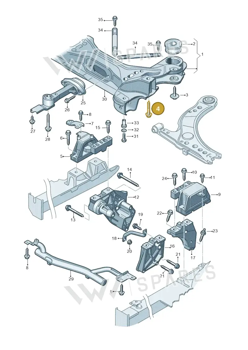 N90734902 — Audi TT Coupe/Roadster (2002-2006) diagram 229199200, position 4