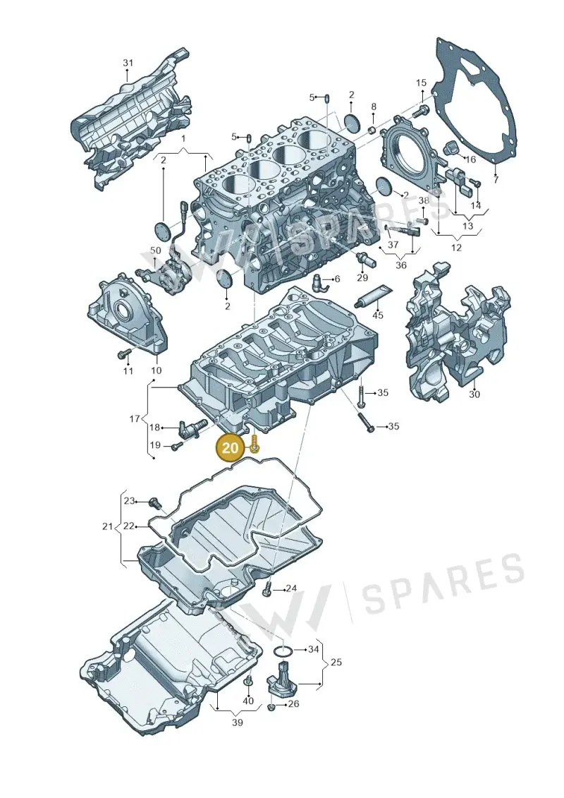 N90735604 — Audi A5 Limo 2.0 (2024-) diagram 8wh103550, position 20