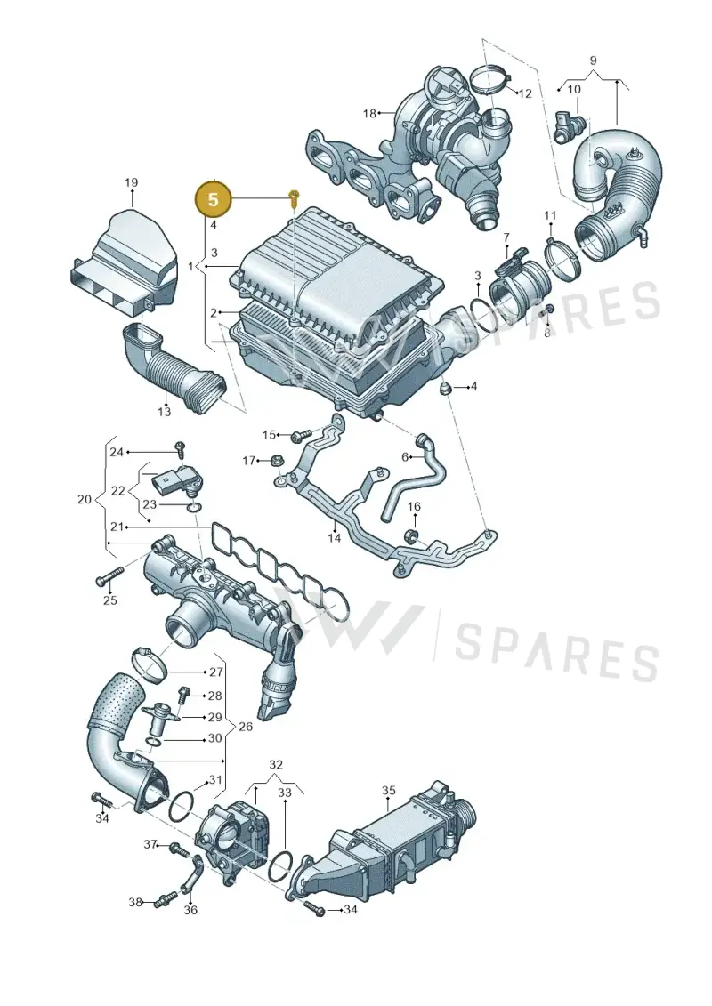 N90739703 — Audi A1 Sportback (2014-2018) diagram 773129000, position 5