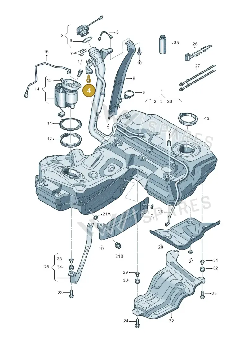 N90758302 — Audi A7 Sportback (2014-2018) diagram 711201000, position 4