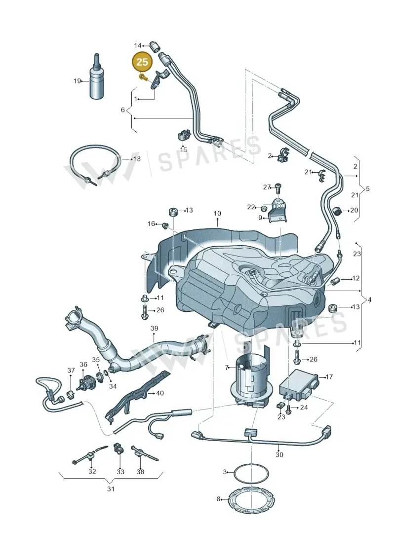 N90758302 — Audi A6 Av. qu. 3.0 (2012-2018) diagram 711201300, position 25