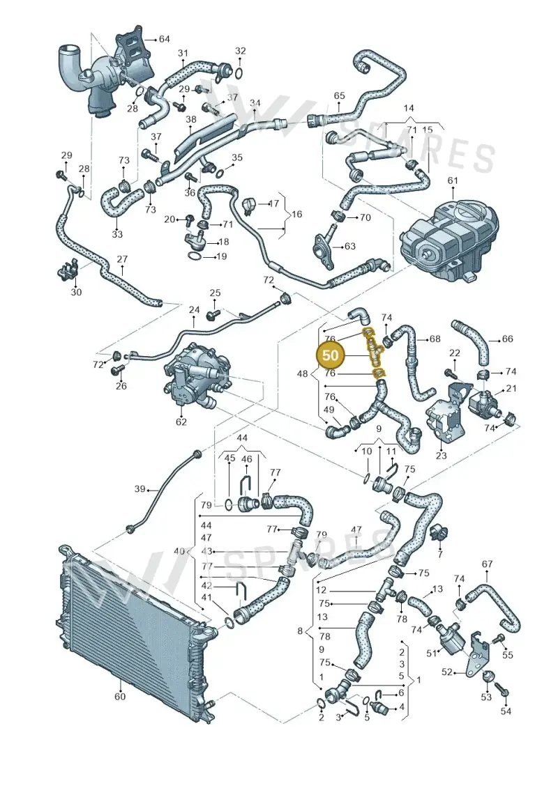 N90760601 — Audi A7 Sportback (2014-2018) diagram 798121310, position 50