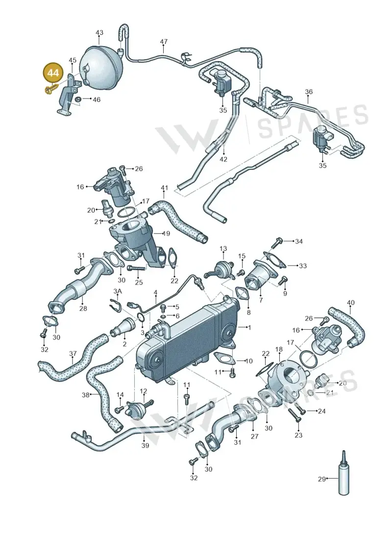 N90770004 — Audi Q7 qu. 3.0 TDI (2009-2015) diagram 493131200, position 44
