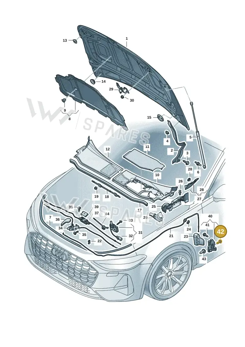 N90775001 — Audi A5 Limo 2.0 (2024-) diagram 8wk823000, position 42