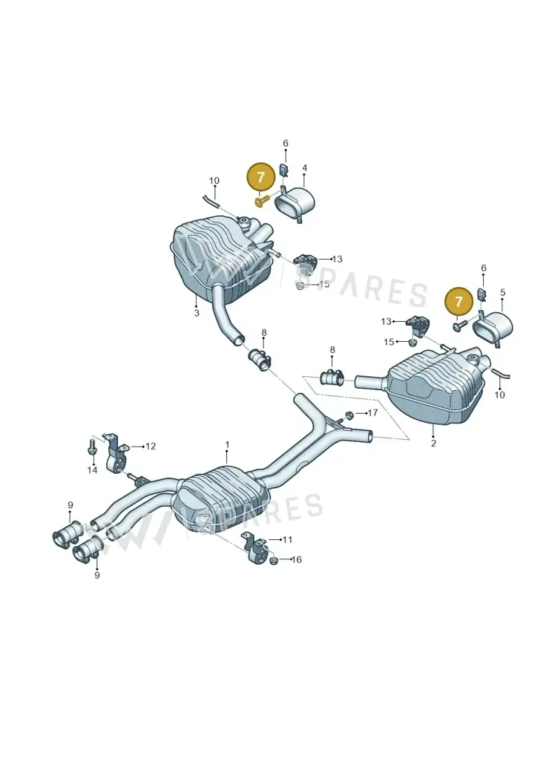 N90775801 — Audi RS4 Av. qu. 4.2 (2012-2015) diagram 695253950, position 7