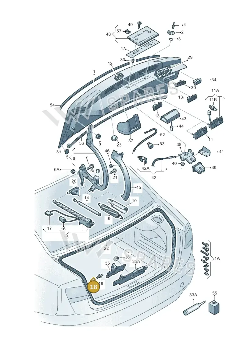 N90777902 — Audi A6 qu. 3.0 tdi (2014-2018) diagram 798827000, position 18