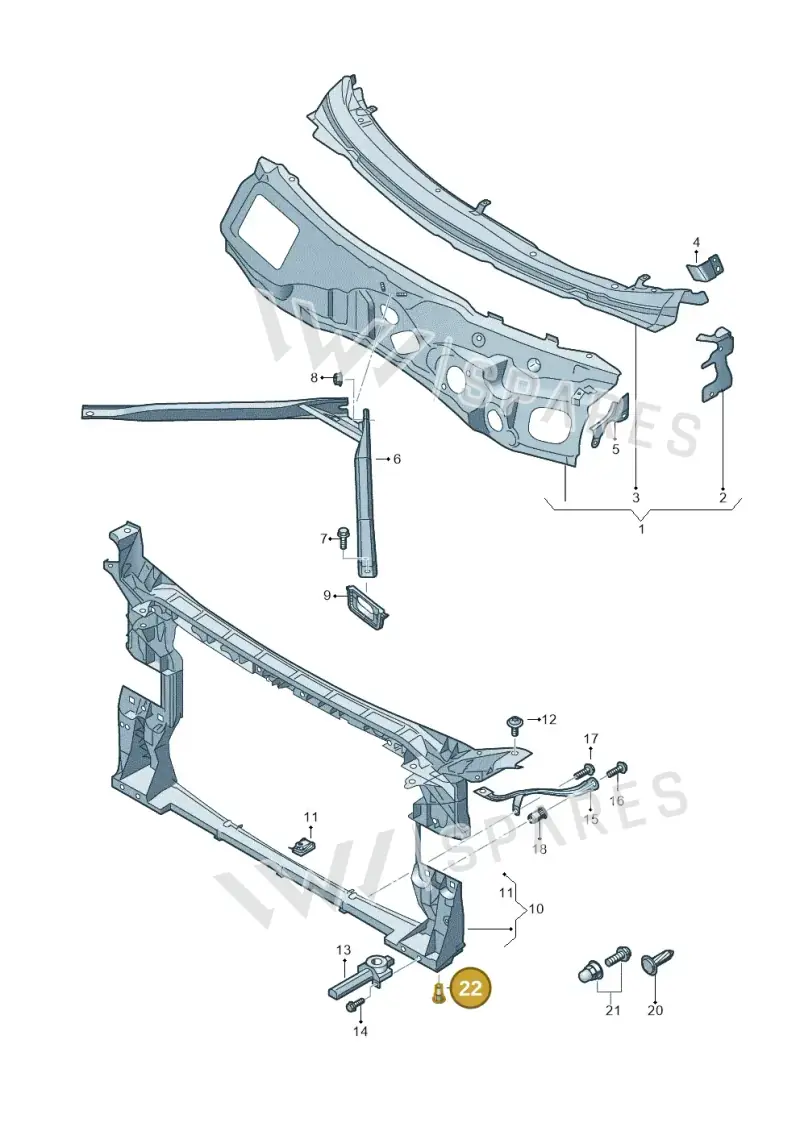 N90777902 — Audi A5 Cabrio 2.0 (2016-2018) diagram 848805000, position 22