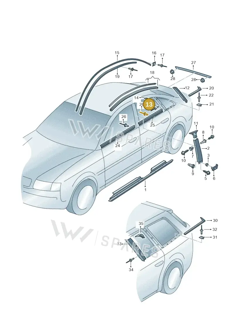 N90797901 — Audi RS6 qu. (2003-2004) diagram 260853200, position 13