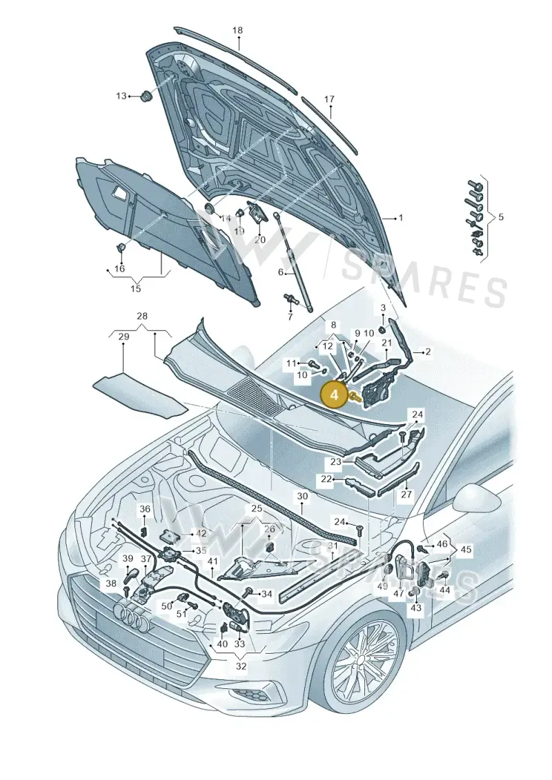 N90798808 — Audi RS6 Avant (2019-) diagram 430823000, position 4