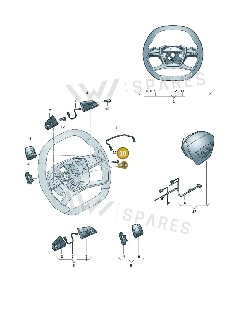 N90799102 — Audi A5 Limo 2.0 (2024-) diagram 8wh419000, position 10