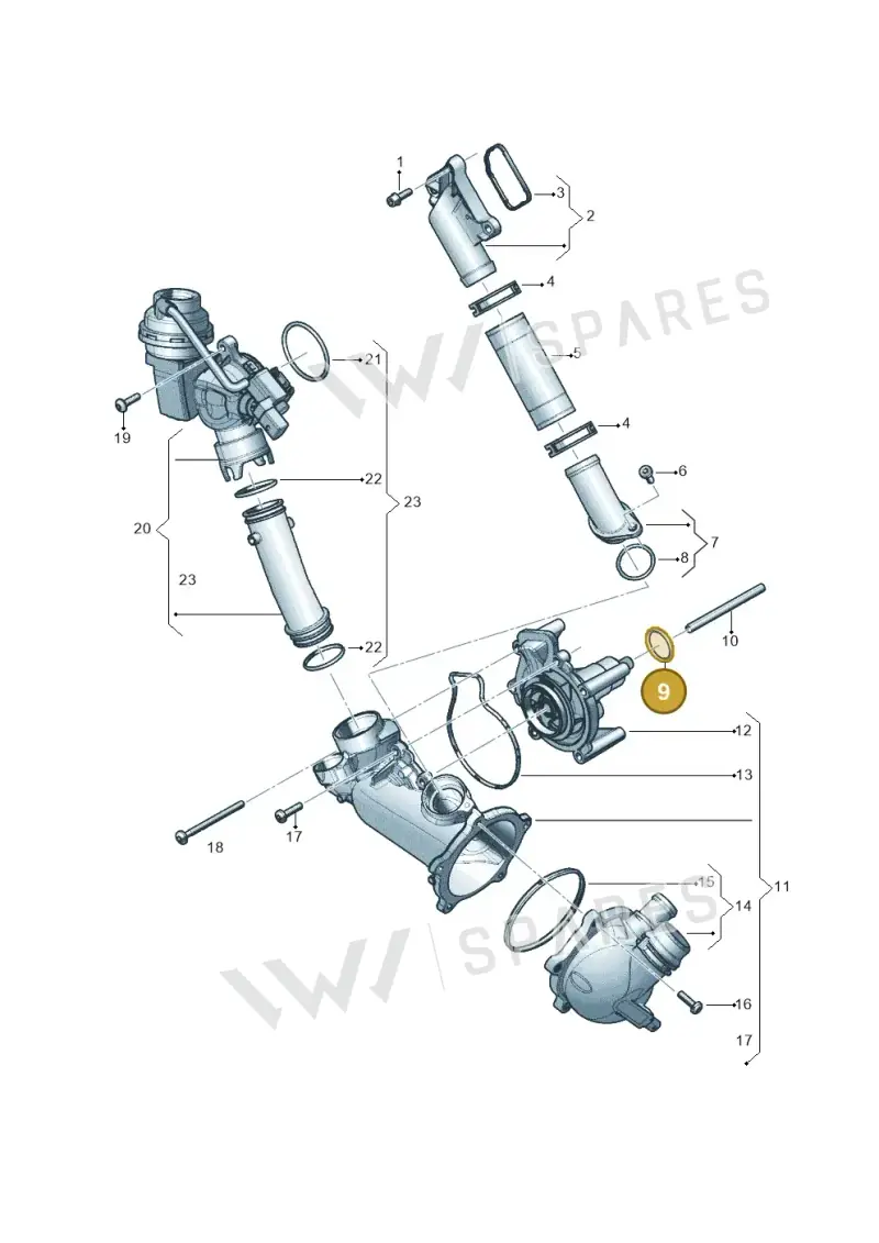 N90806302 — Audi A7 Sportback (2014-2018) diagram 696121070, position 9