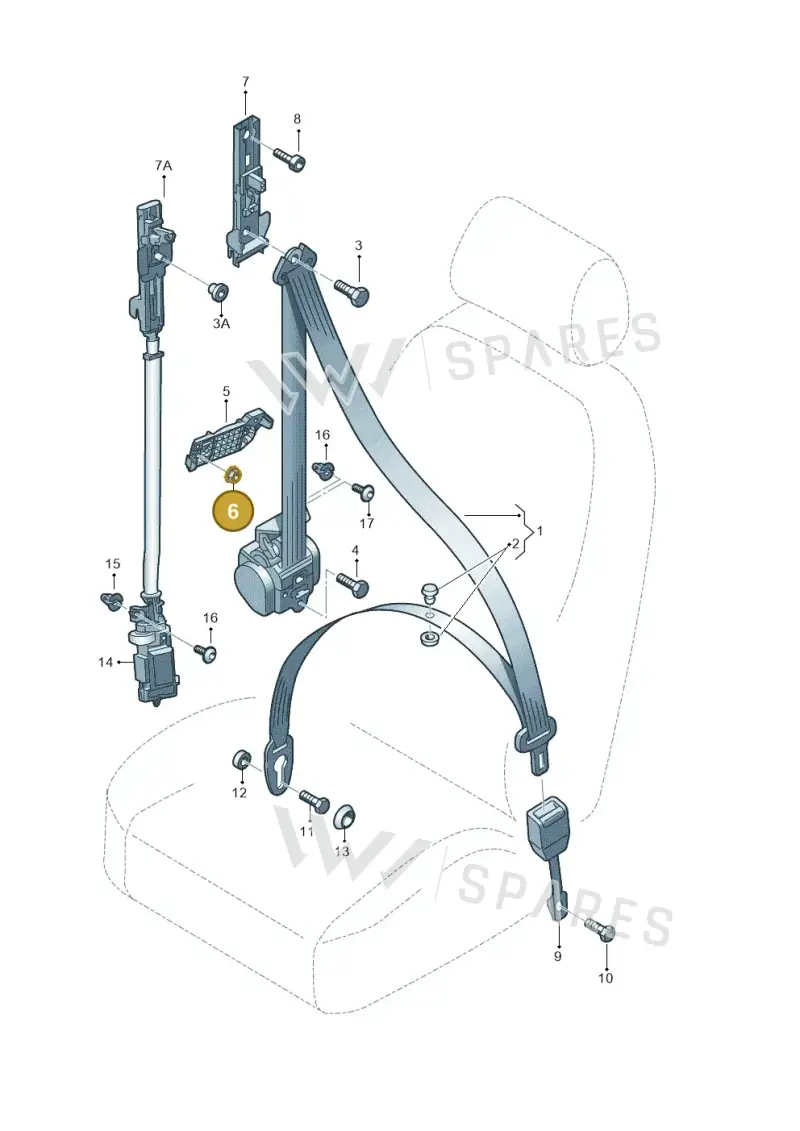 N90807407 — Audi A4 av. 2.0 tdi (2011-2015) diagram 249857600, position 6