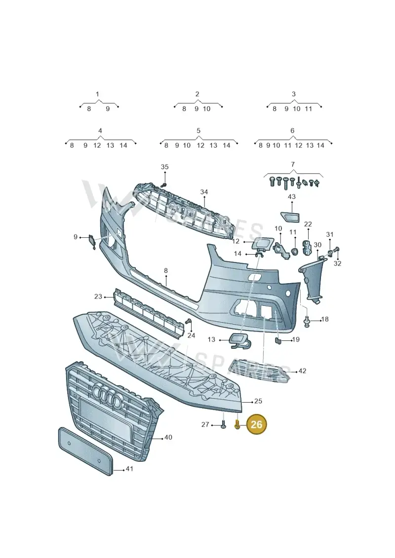 N90808203 — Audi A4L 2.0 (2016-) diagram 216807010, position 26
