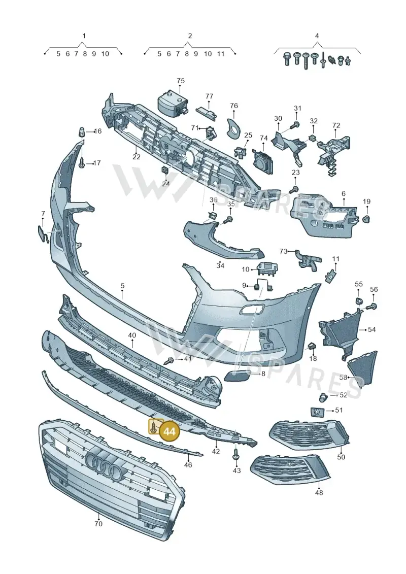 N90808203 — Audi A6 2.0 (2018-) diagram 430807010, position 44