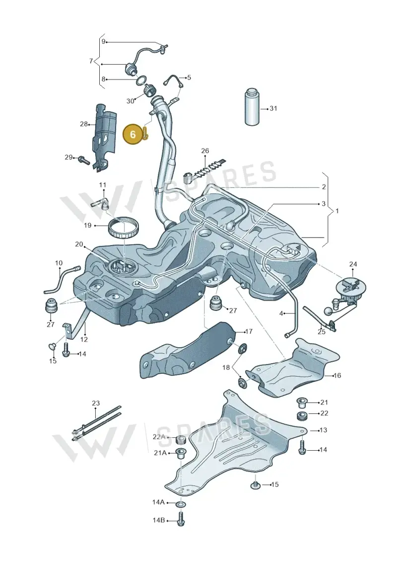 N90809003 — Audi A4 Av. Allroad (2008-2016) diagram 620201100, position 6