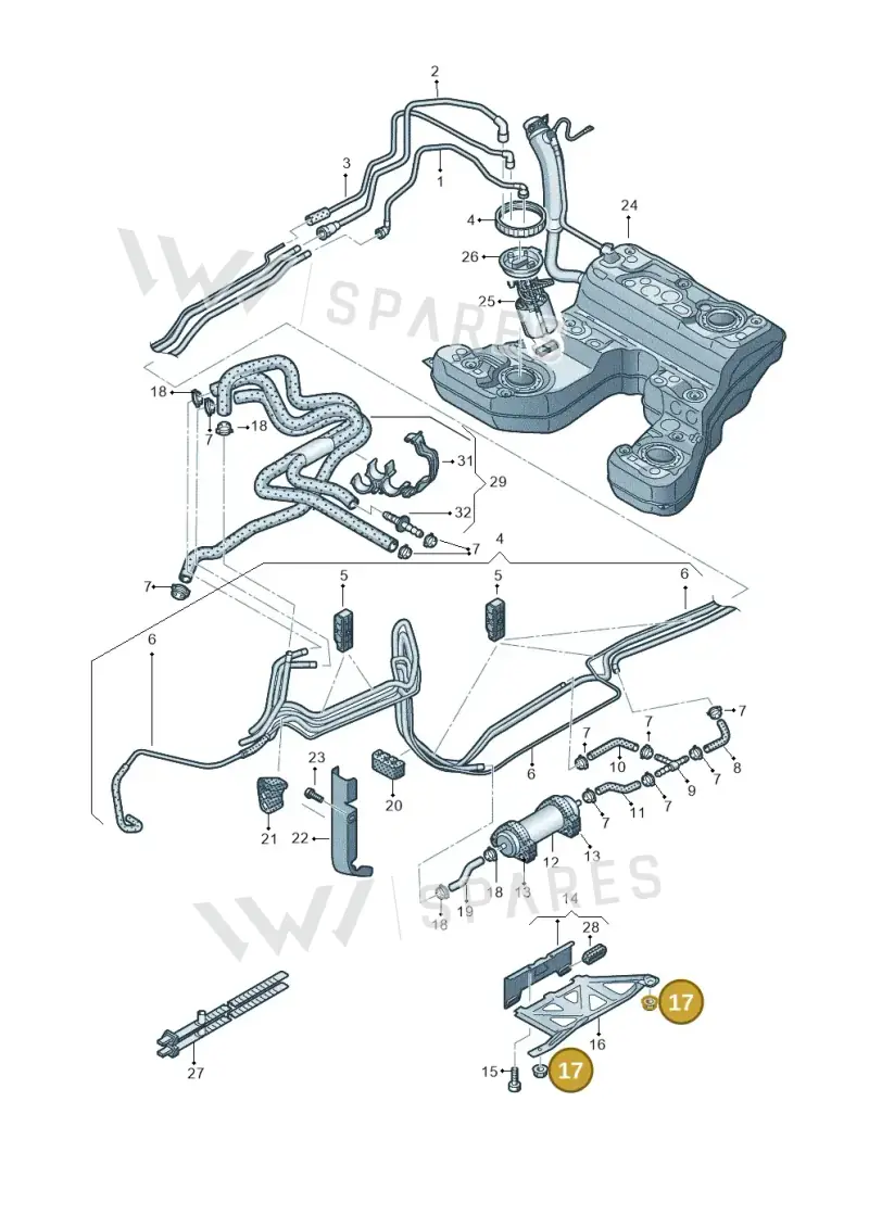N90809802 — Audi A8L qu. 3.0 TDI (2013-2018) diagram 696201250, position 17