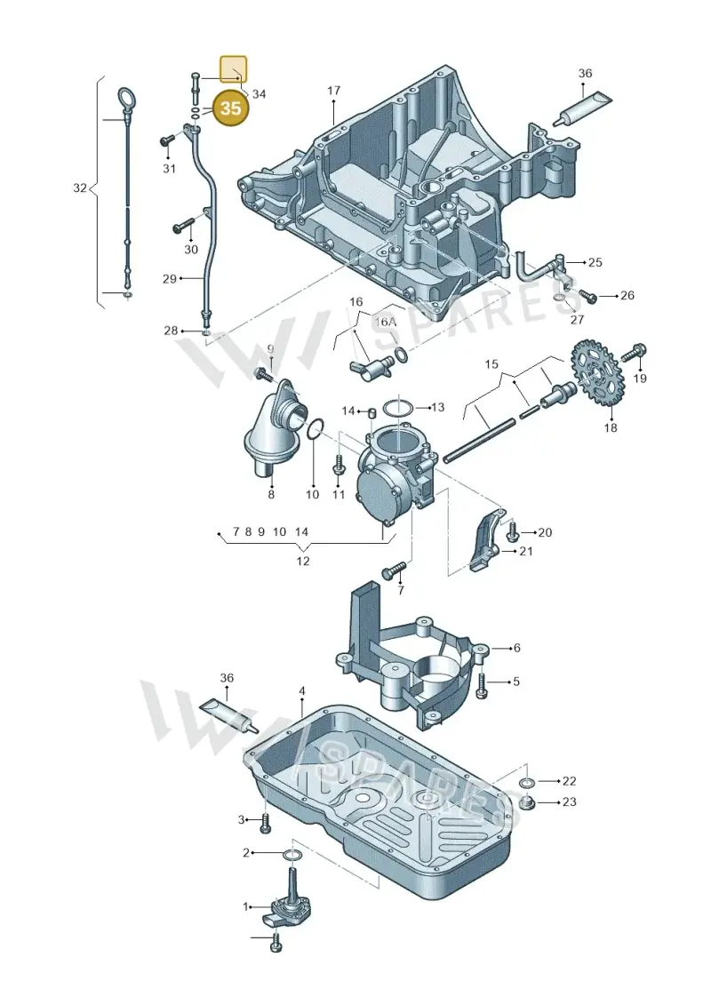 N90813802 — Audi A6 Av. qu. 3.0 (2012-2018) diagram 675115560, position 35