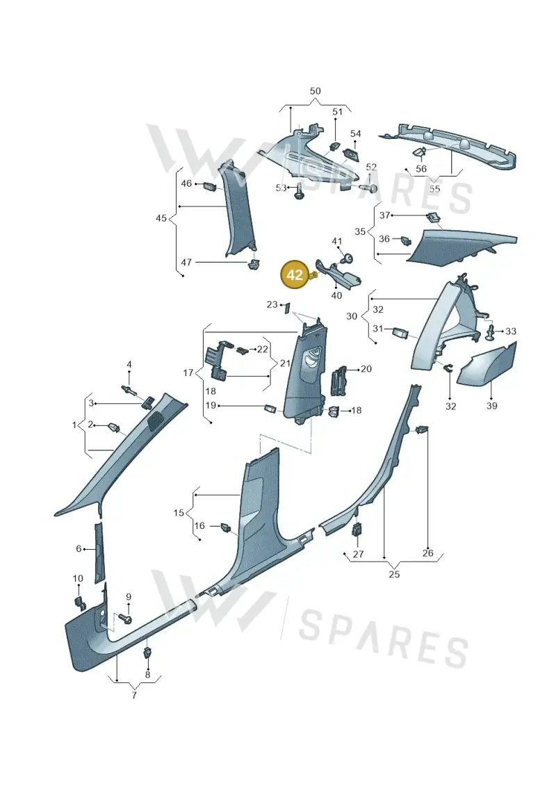 N90825401 — Audi A6 2.0 (2018-) diagram 430867650, position 42