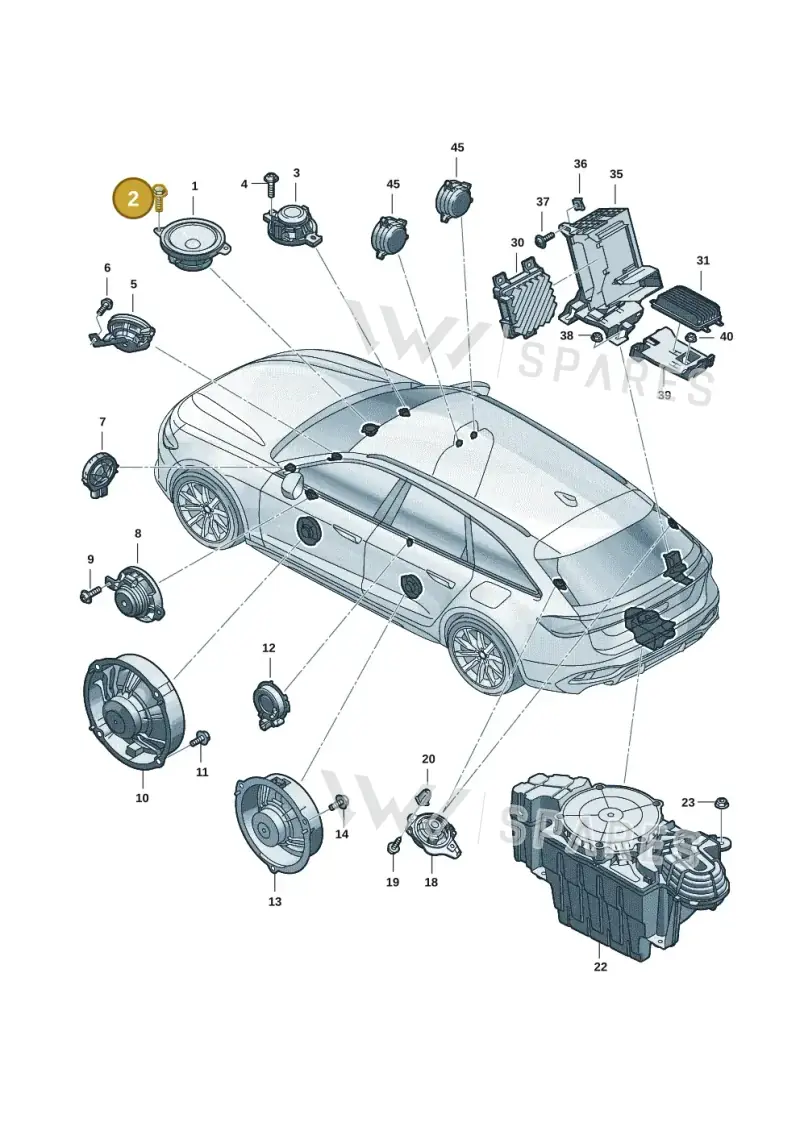 N90840103 — Audi A5 Avant 2.0 (2024-) diagram 4pa035350, position 2