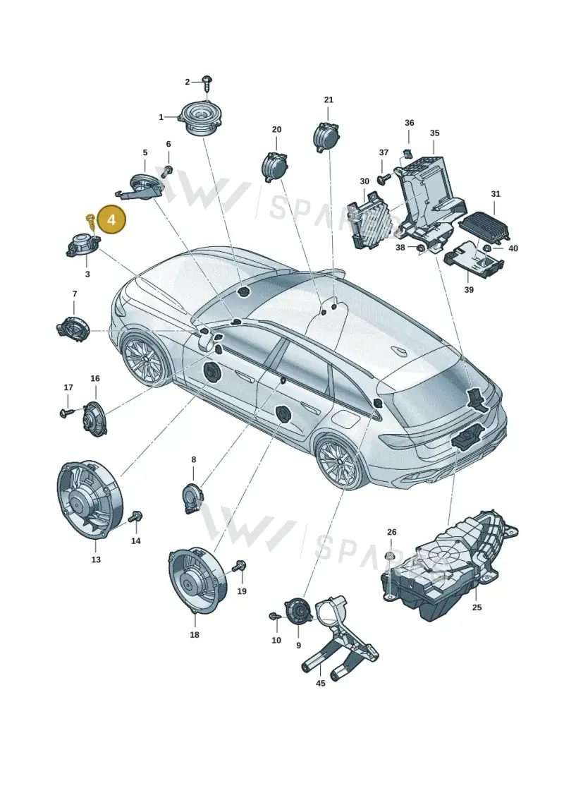 N90840103 — Audi A5 Limo 2.0 (2024-) diagram 8wh035350, position 4